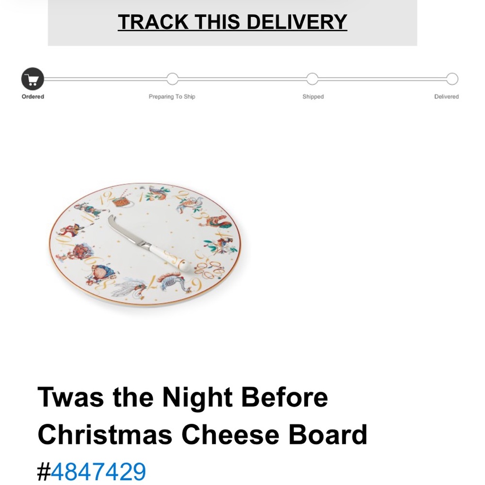 Williams and Sonoma Twelve Days/Twas the Night Before Christmas Cheese Board - Picture 2 of 2